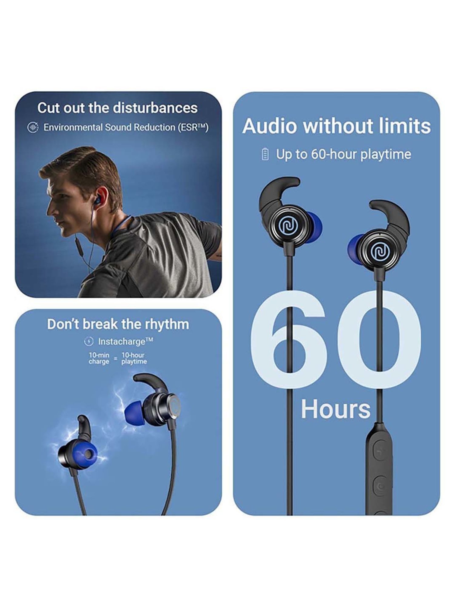 Noise Tune Active Pro Bluetooth V5.2 Bluetooth Headset (Midnight Black)