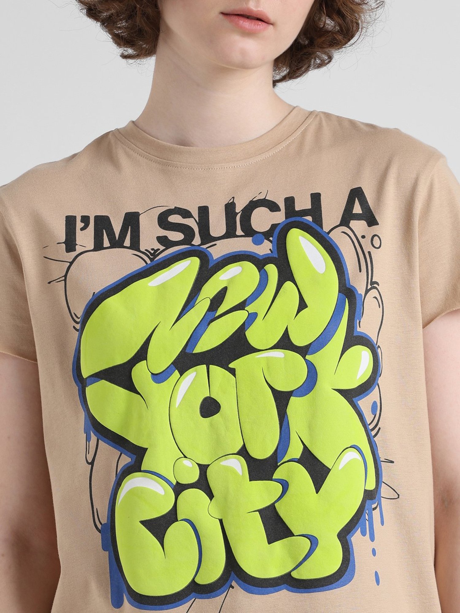 Only Brown Graphic Print T-Shirt