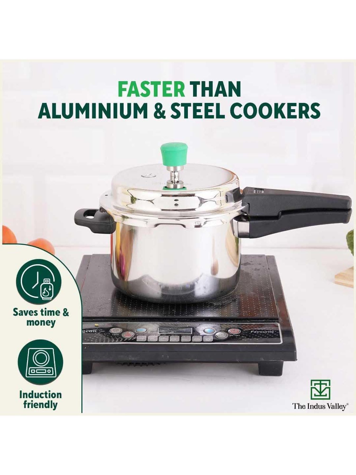 Borosil Silver Aluminium Pressure Cooker (5 L)