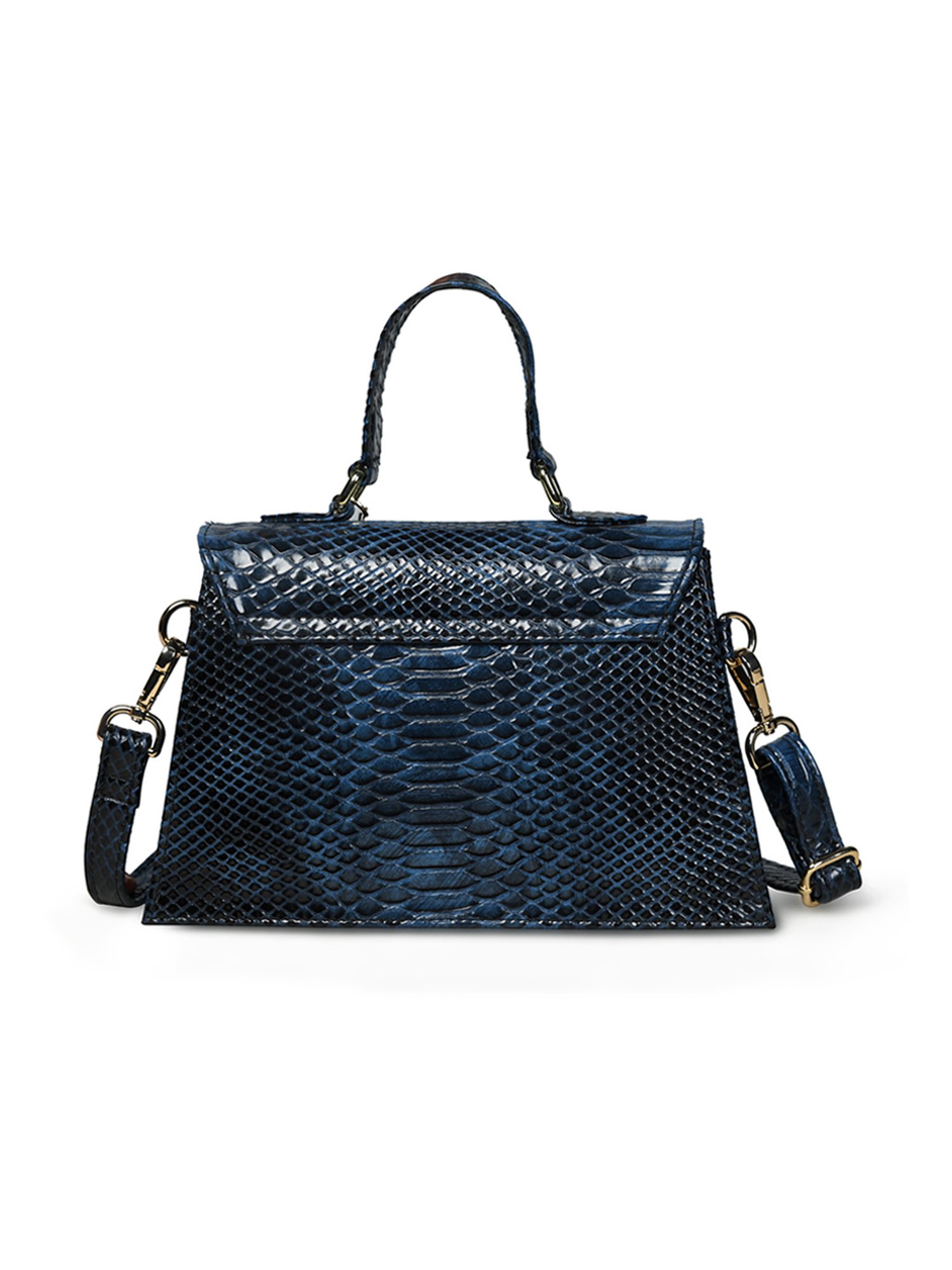 PELLE LUXUR Blue Animal Effect Medium Satchel