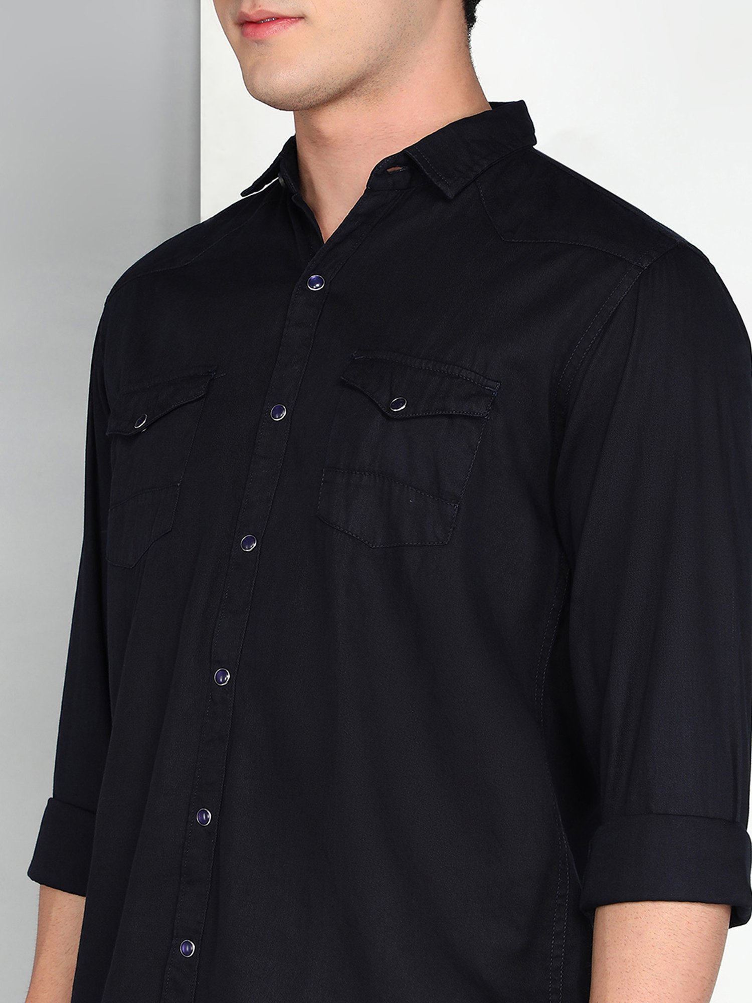 Kuons Avenue Dark Indigo Slim Fit Shirt