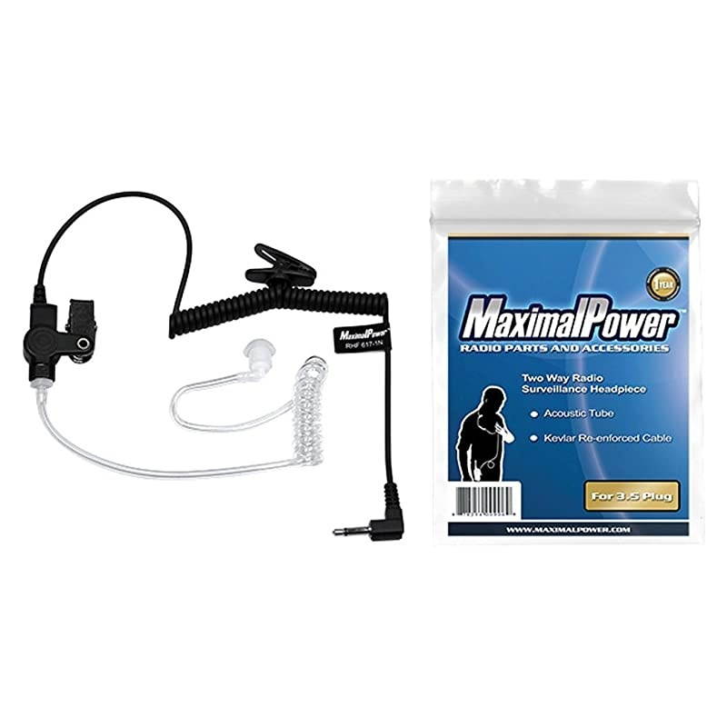 3.5mm Surveillance Plug Coil Tube Earbud Audio Kit for Two-Way Radios RH617-1 N x 10 Pack