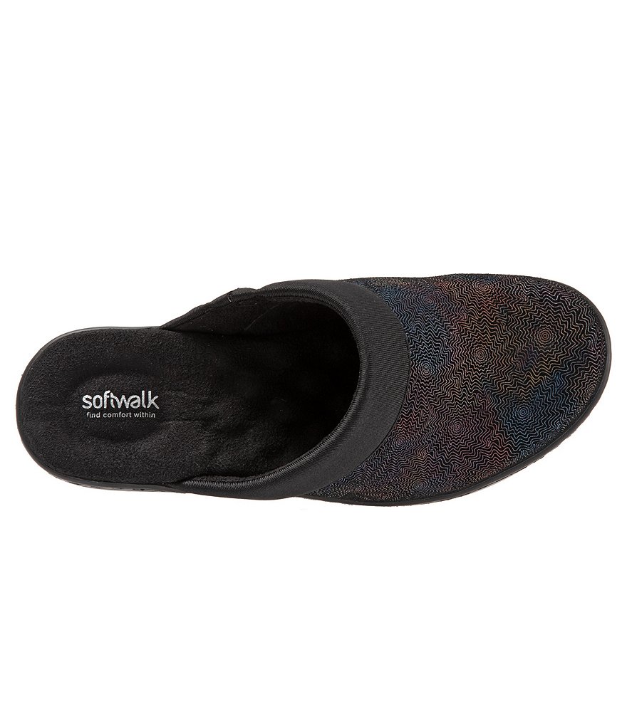 SoftWalk Murietta Leather & Suede Multicolor Printed Clogs