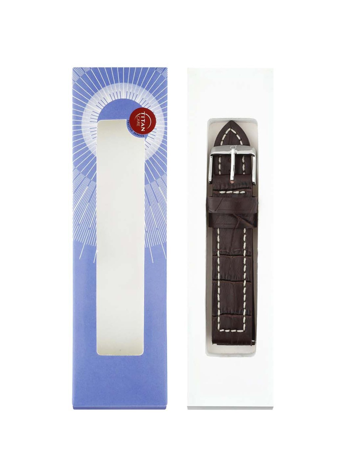 Titan 20 mm Brown Genuine Leather Strap for Men