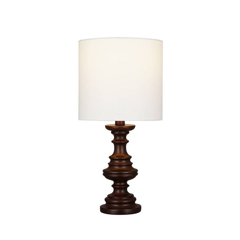 8.5" Espresso Faux Wood Table Lamp (Includes LED Light Bulb) Brown - Cresswell Lighting