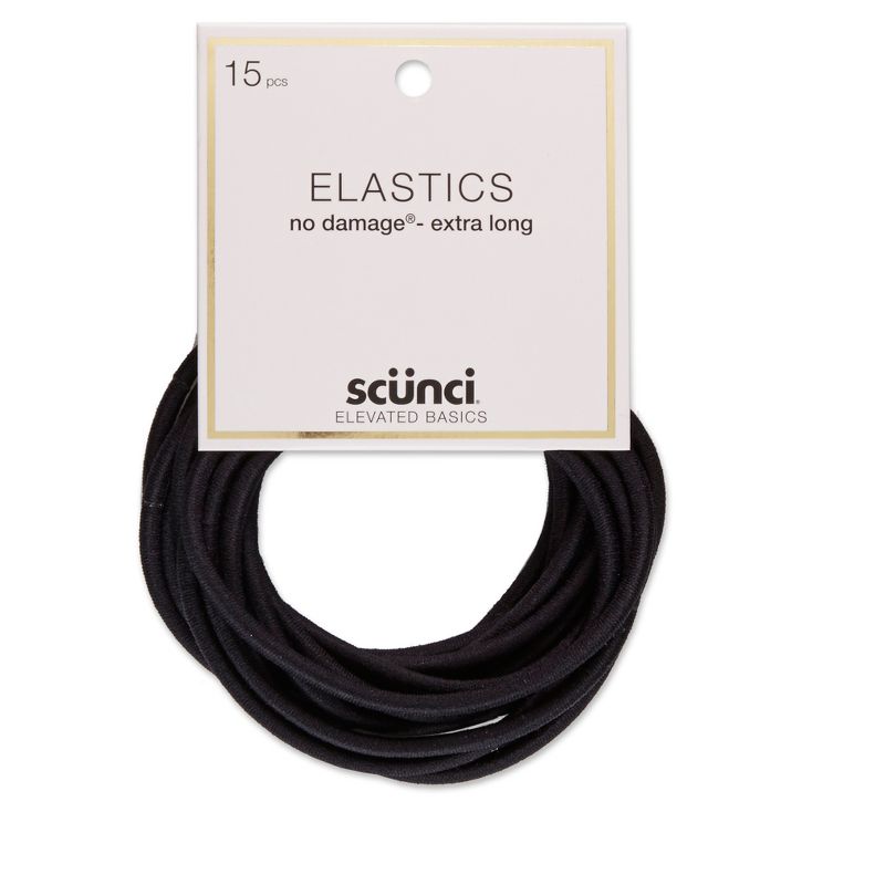 scunci  No Damage Extra Long Elastics - 4mm/15ct