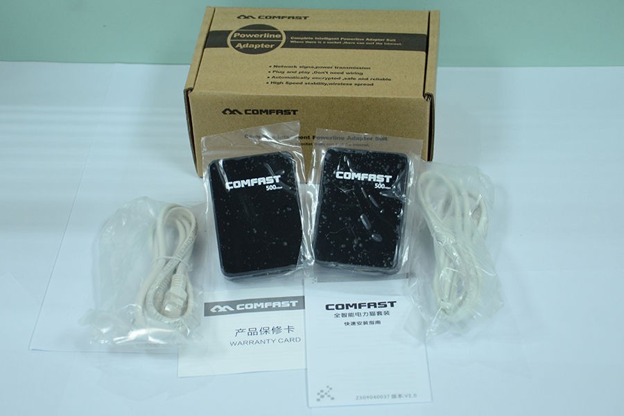 2X 500Mbps Mini Powerline Adapter Kit Homeplug Ethernet Network AV Extender PLC