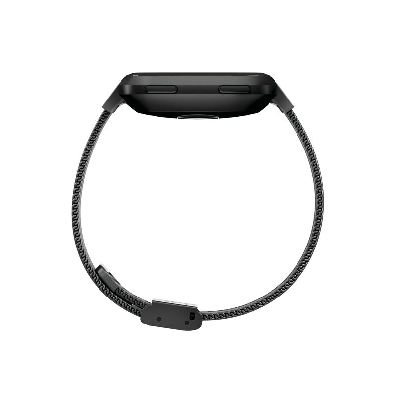 Fitbit Versa Fitness Tracker Band Adjustable - Black Stainless Steel/Metal Mesh