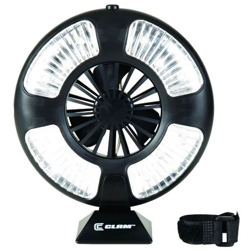 Clam Corporation 8429 Portable Outdoor Attachable Fan/LED Light Combo, Large