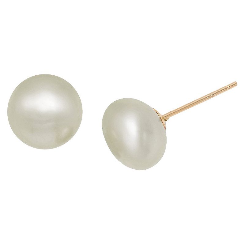 14k Yellow Gold 5mm Freshwater Pearl Stud Earrings