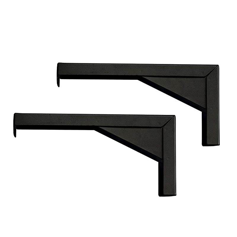 12quot Black Universal Projector Screen LBrackets Reinforced Single Metal Welded Construction Wall or Ceiling Mount Includes Hooks and Hardware Model ZVMAXLB12B