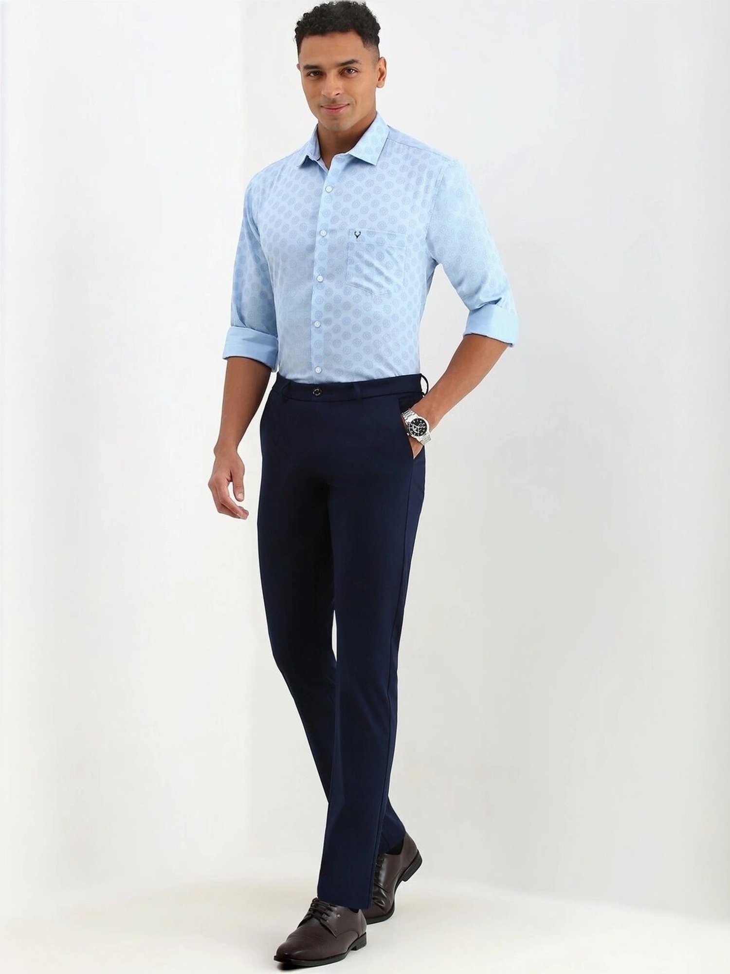 Arrow Sport Dark Green Cotton Slim Fit Shirt