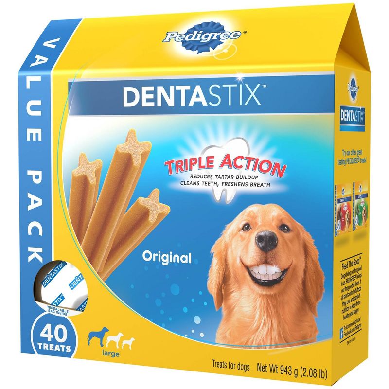 Pedigree Dentastix Original Large Dental Chicken Dental Dog Treats - 40ct