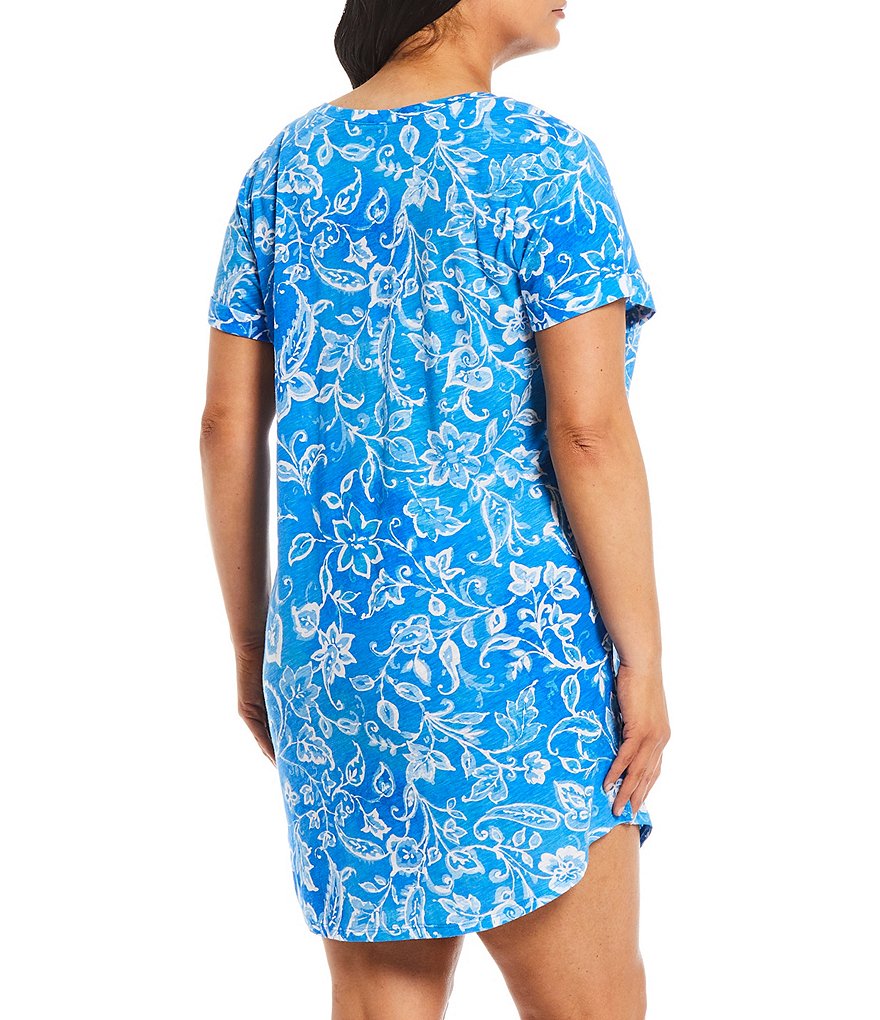 Lauren Ralph Lauren Plus Floral-Print Jersey Knit Sleepshirt