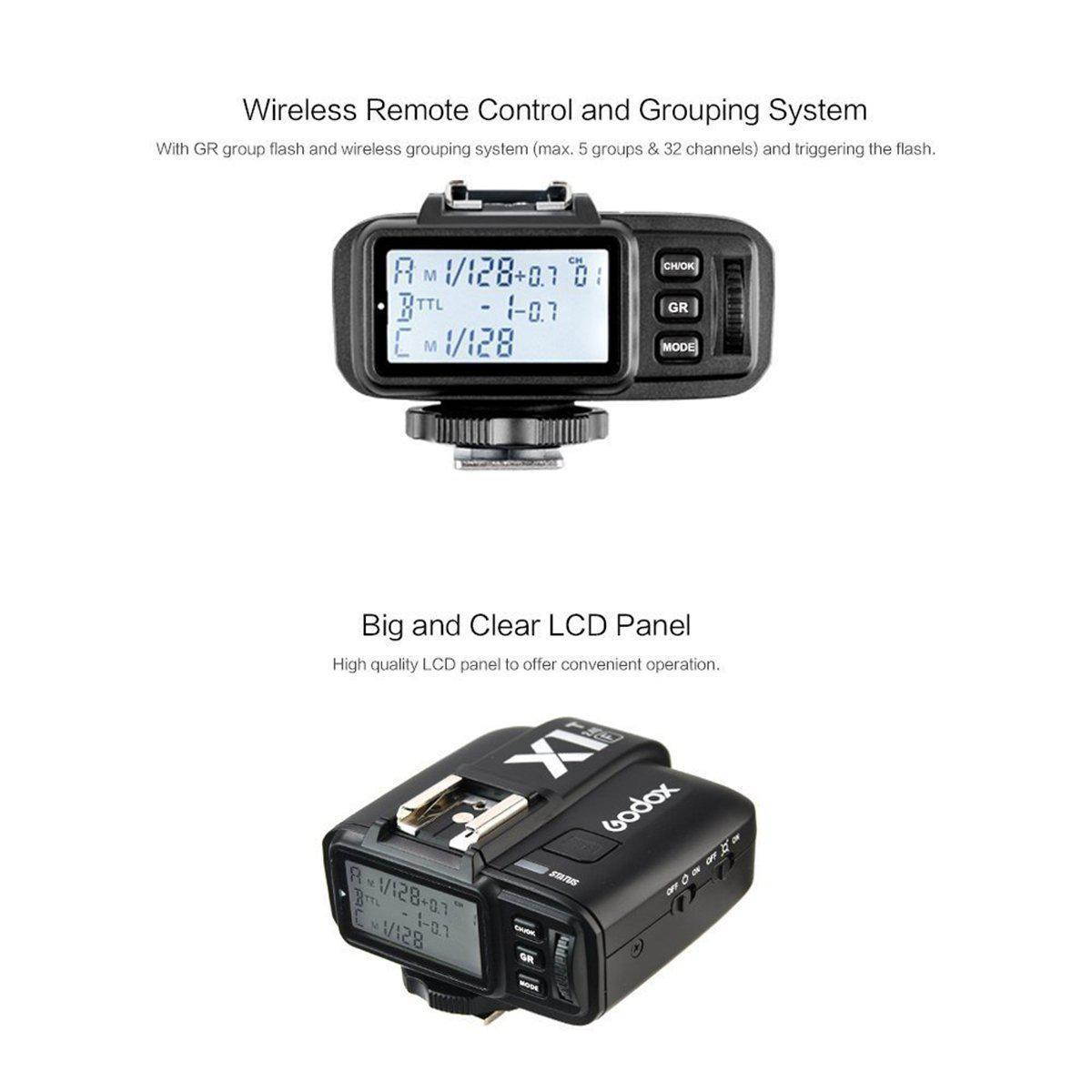 godox x1tf ttl strobe trigger 1/8000s hss 32 channels 2.4g wireless lcd flash trigger transmitter for fuji fujifilm cameras