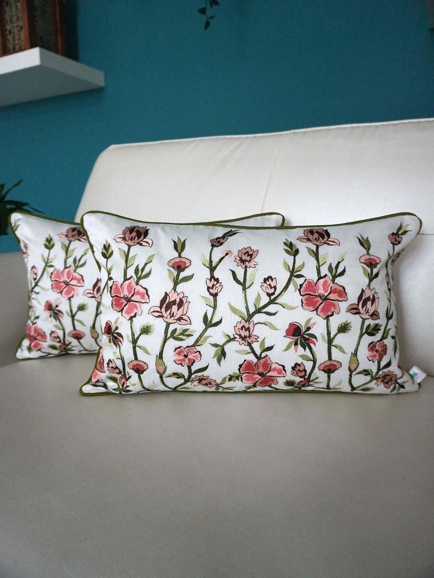 Swayam Multicolor Cotton 40 cm x 40 cm Cushion Covers - Set of 2