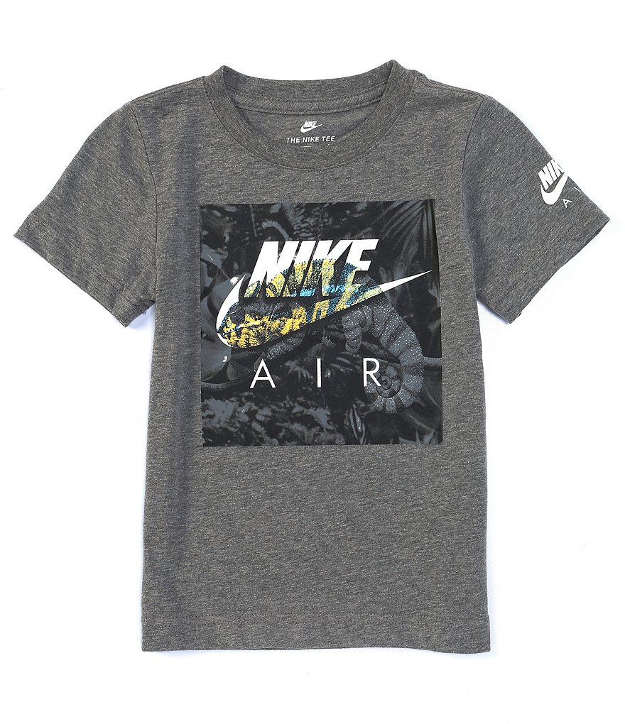 Nike Little Boys 2T-7 Short-Sleeve Swoosh AOP Block Logo Tee
