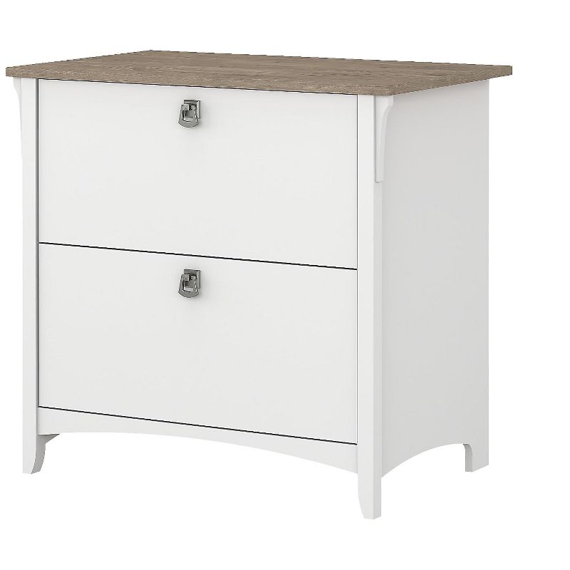 Bush Furniture Salinas 2-Drawer Lat File Cabinet, Let/Leg, Shiplap GY/Pure WE, 31.73" SAF132G2W-03