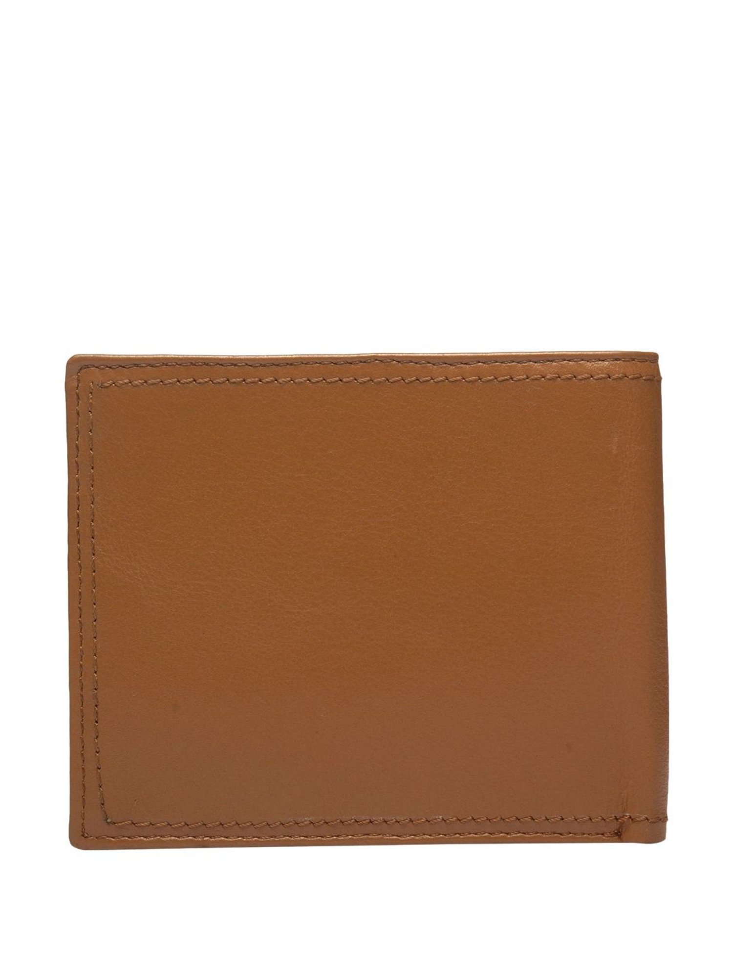 Carlton London Tan Formal Leather Bi-Fold Wallet For Men