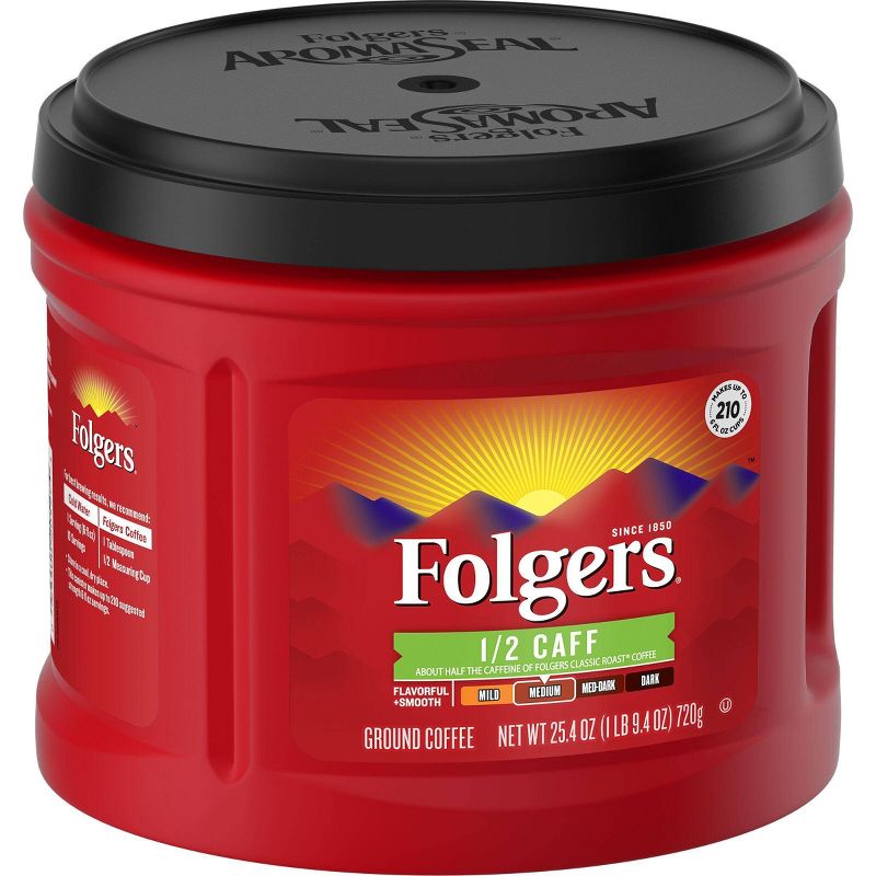 Folgers Classic 1/2 Caff Medium Roast Ground Coffee - 25.4oz