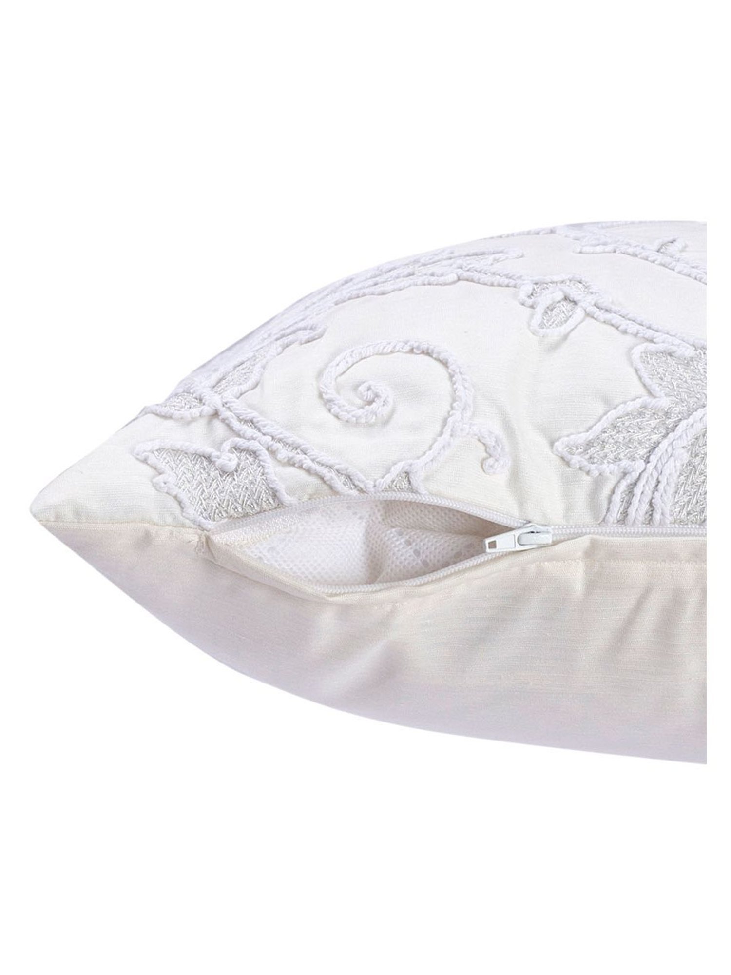 Maspar Embroidery Beige Cotton Vintage Cushion Cover