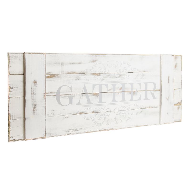 16"x40" Distressed Gather Wood Plank Wall Art White - Patton Wall Decor