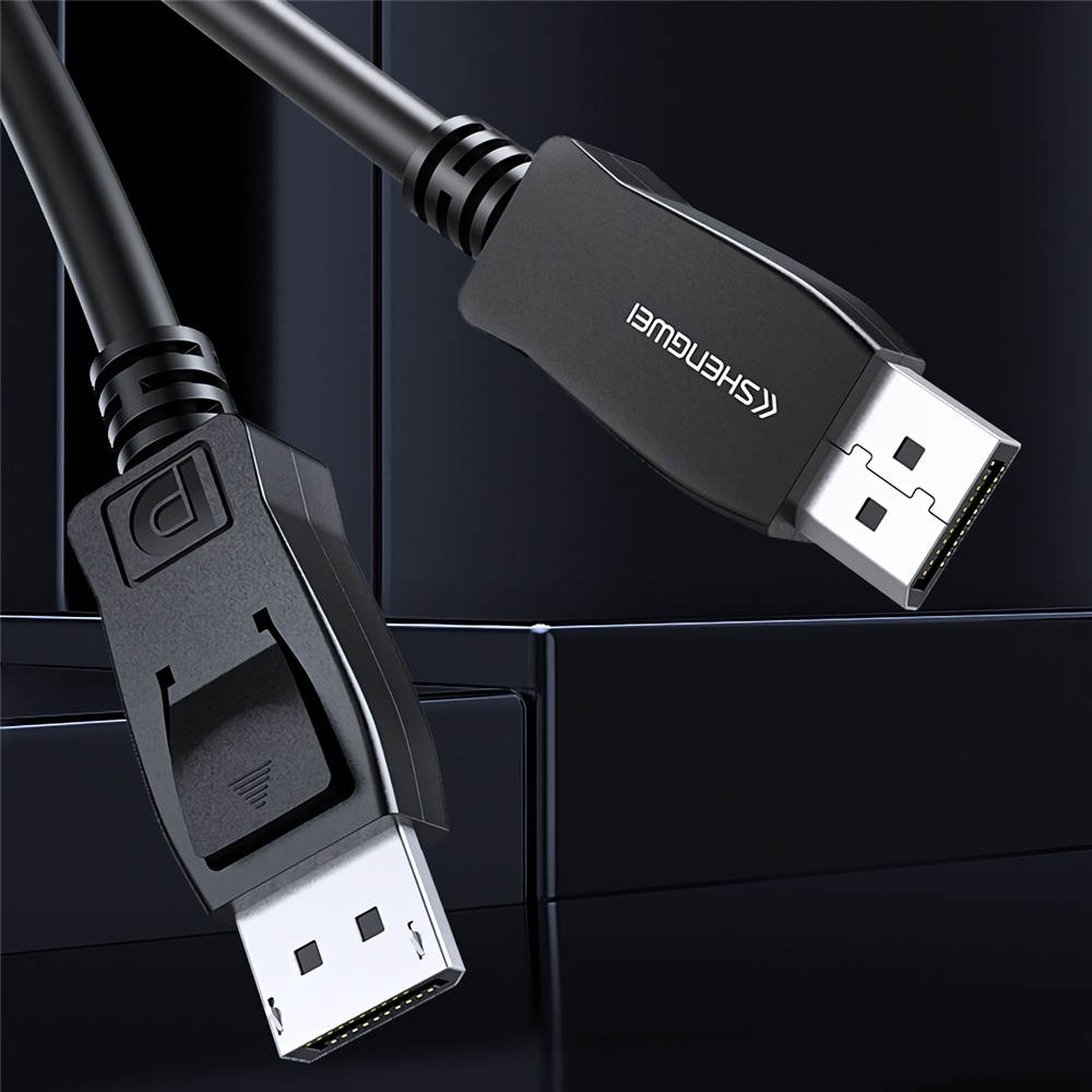 SHENGWEI DP Male to Male Cable 2K*4K HD Video Audio Cable 1080P Displayport Cable for HDTV Projector Display DP-2010B 1M