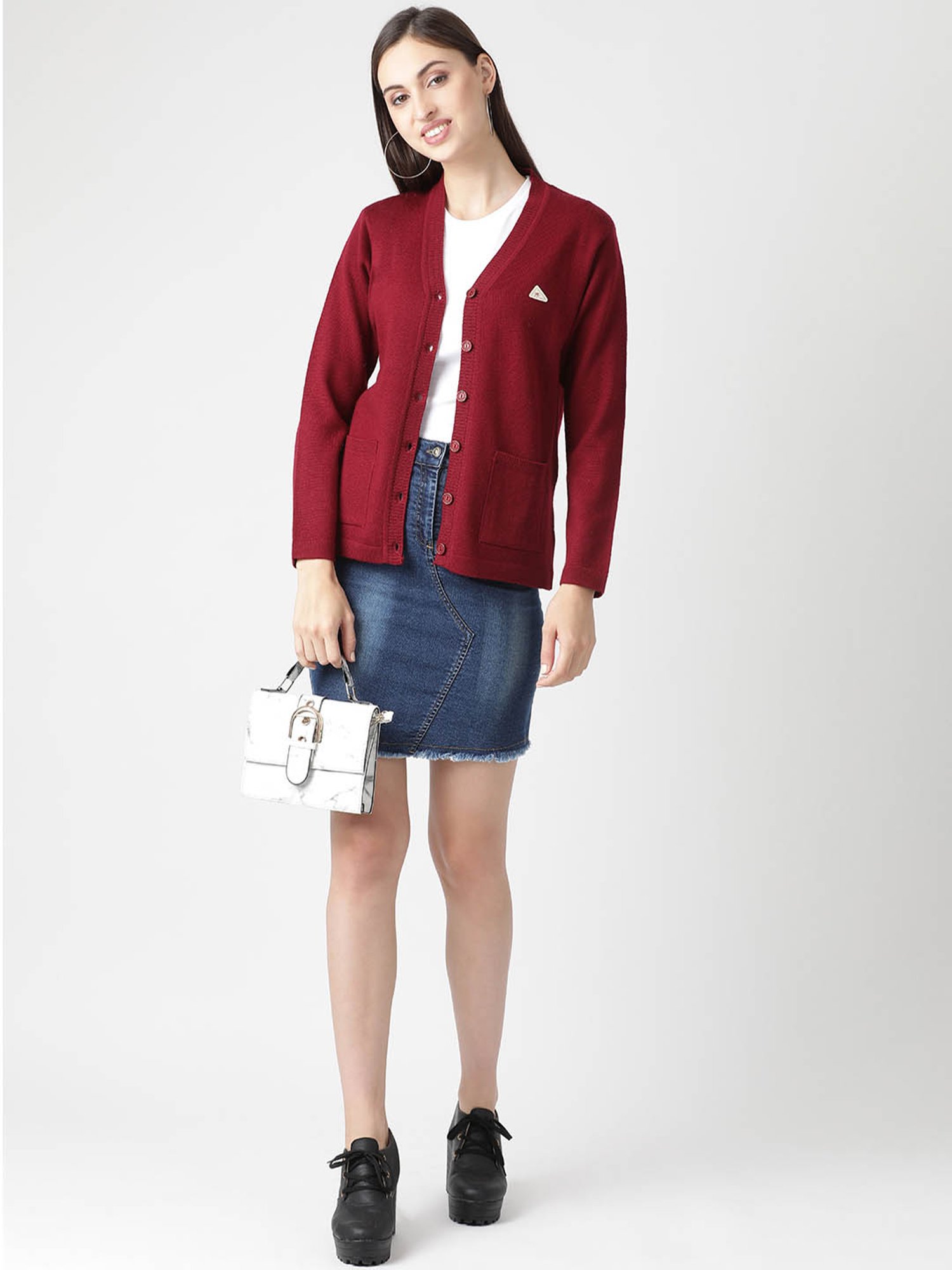 Monte Carlo Red Full Sleeves Cardigan