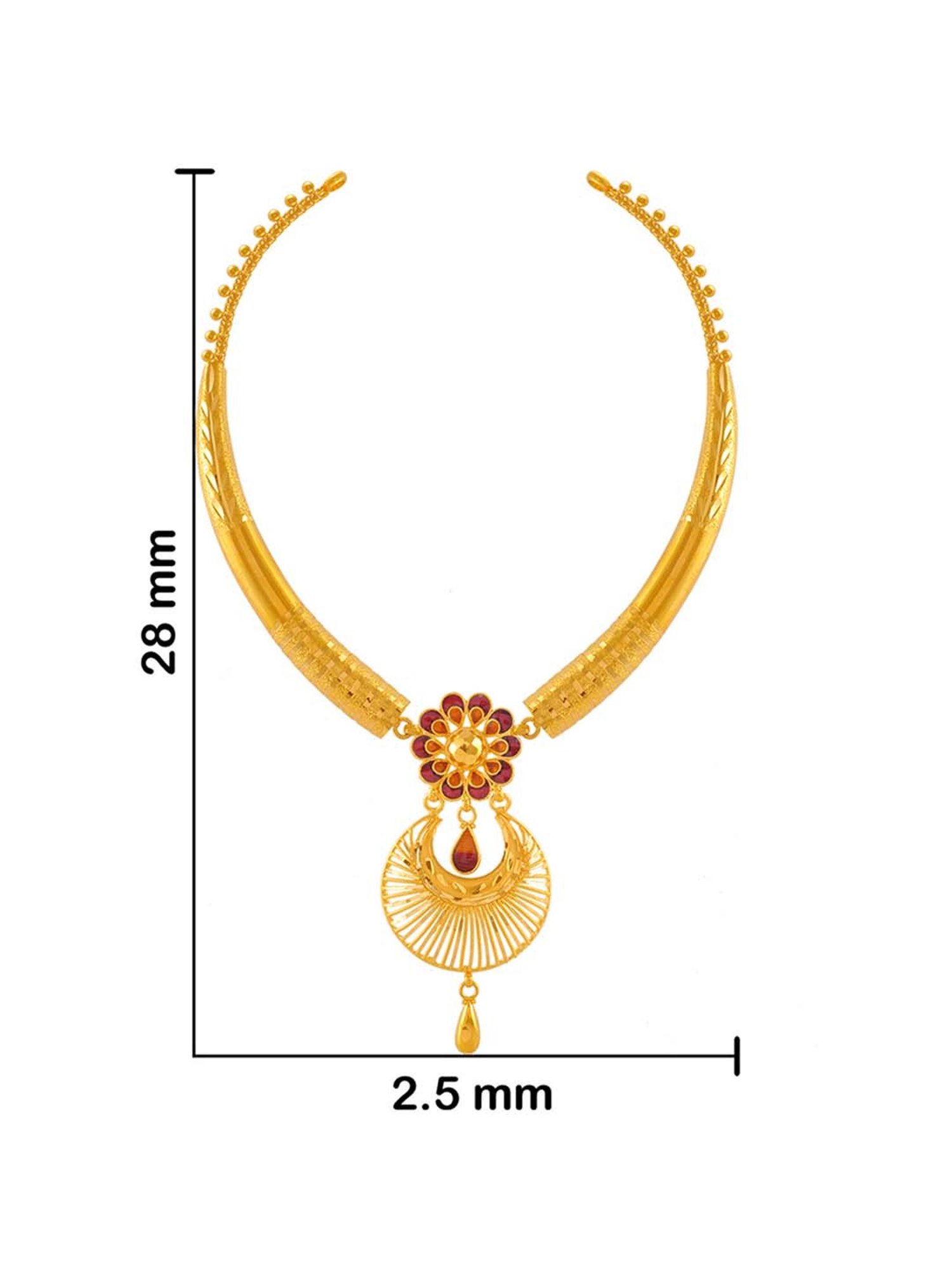CKC Repouss&iquest; Work Rudraksha Gold Extender Neck Chain: Spiritual Elegance