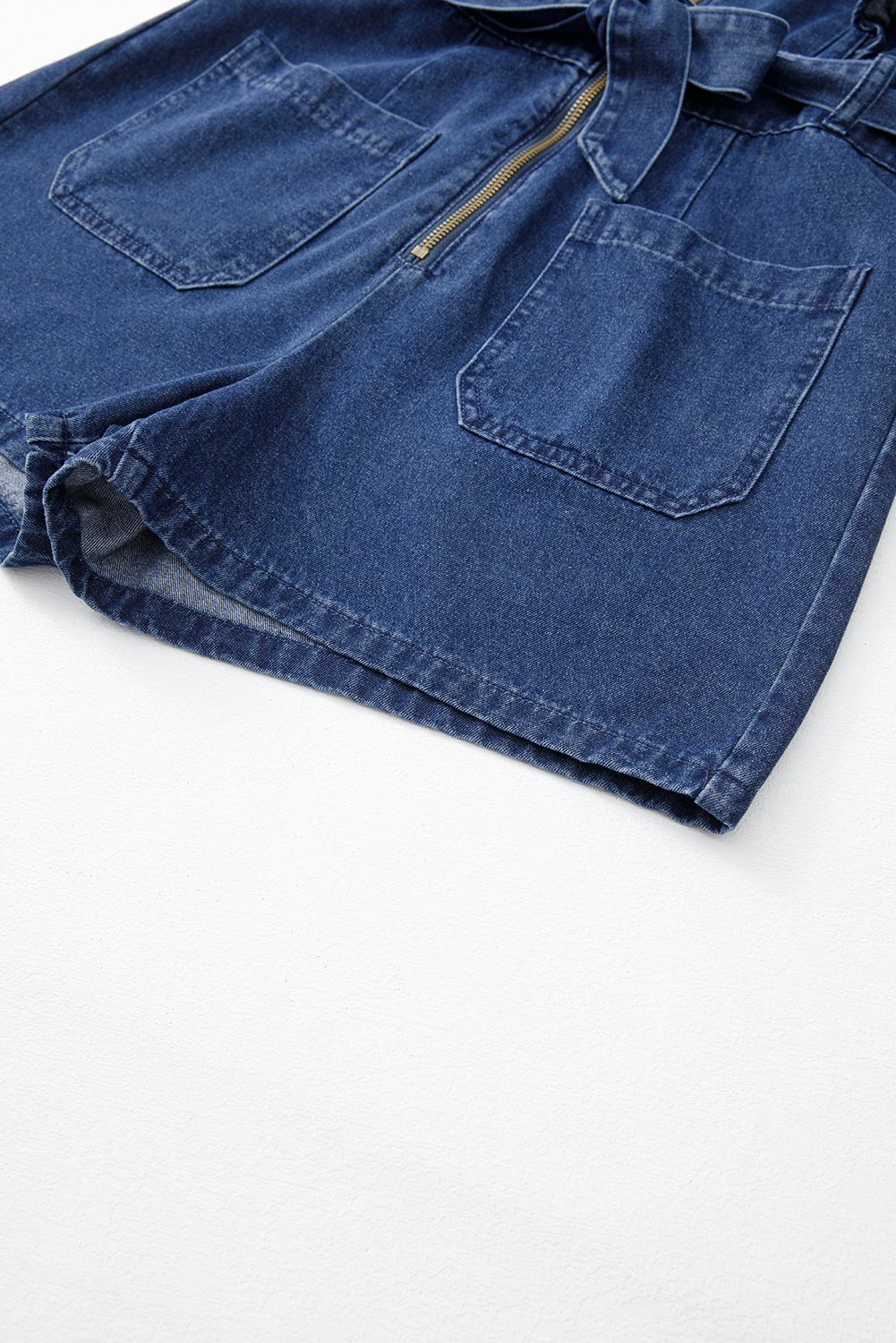 Grey Casual Spaghetti Straps Wide Leg Pocketed Jumpsuits