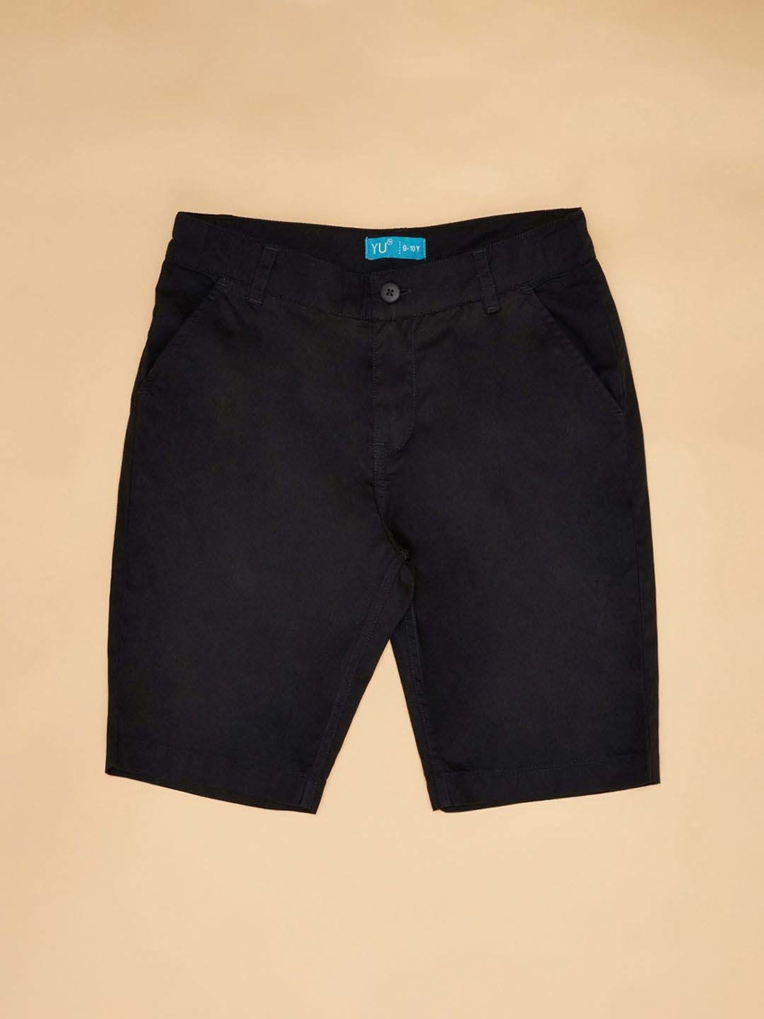 YU by Pantaloons Kids Black Cotton Regular Fit Shorts