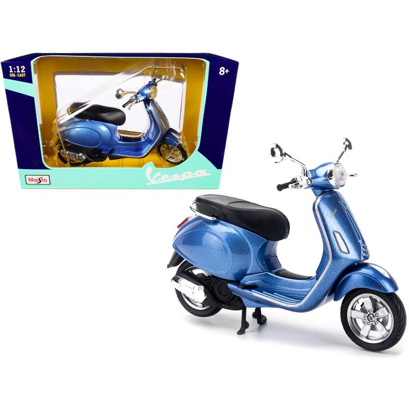 Vespa Primavera 150 Scooter Blue Metallic 1/12 Diecast Model by Maisto