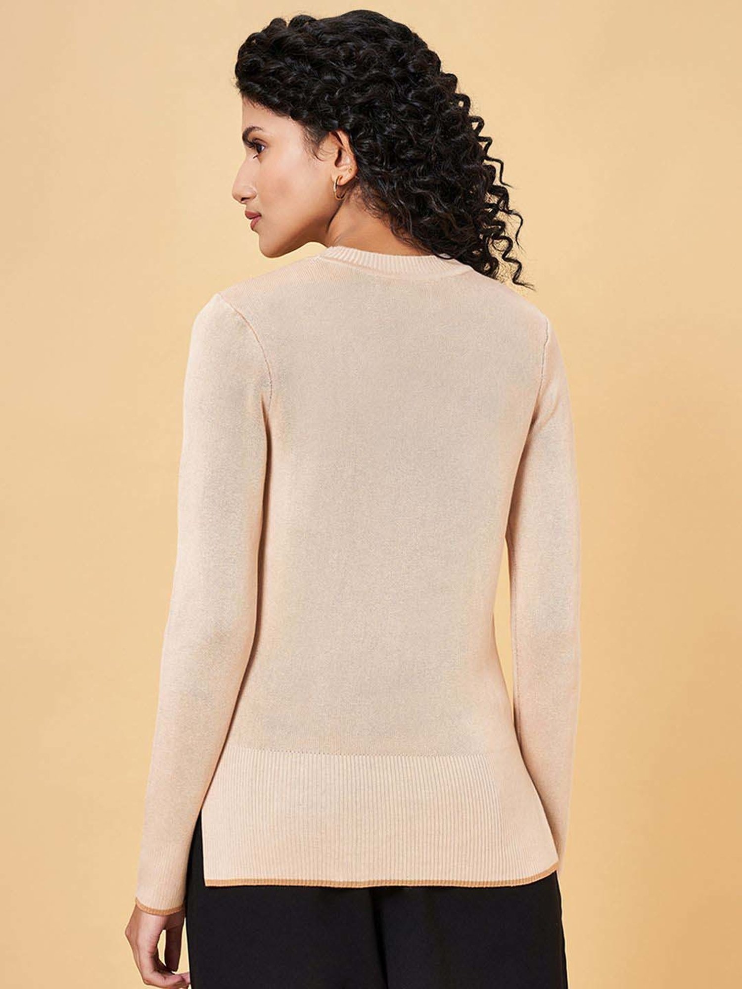 Annabelle by Pantaloons Beige Printed Top