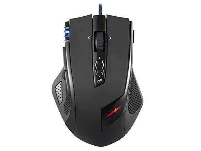 Perixx MX-2000B Ergonomic Laser Gaming Mouse, 11 Programmable Buttons, Adjustable Weight Cartridge, Customizable LED Colors, 500 to 5000 DPI Resolution