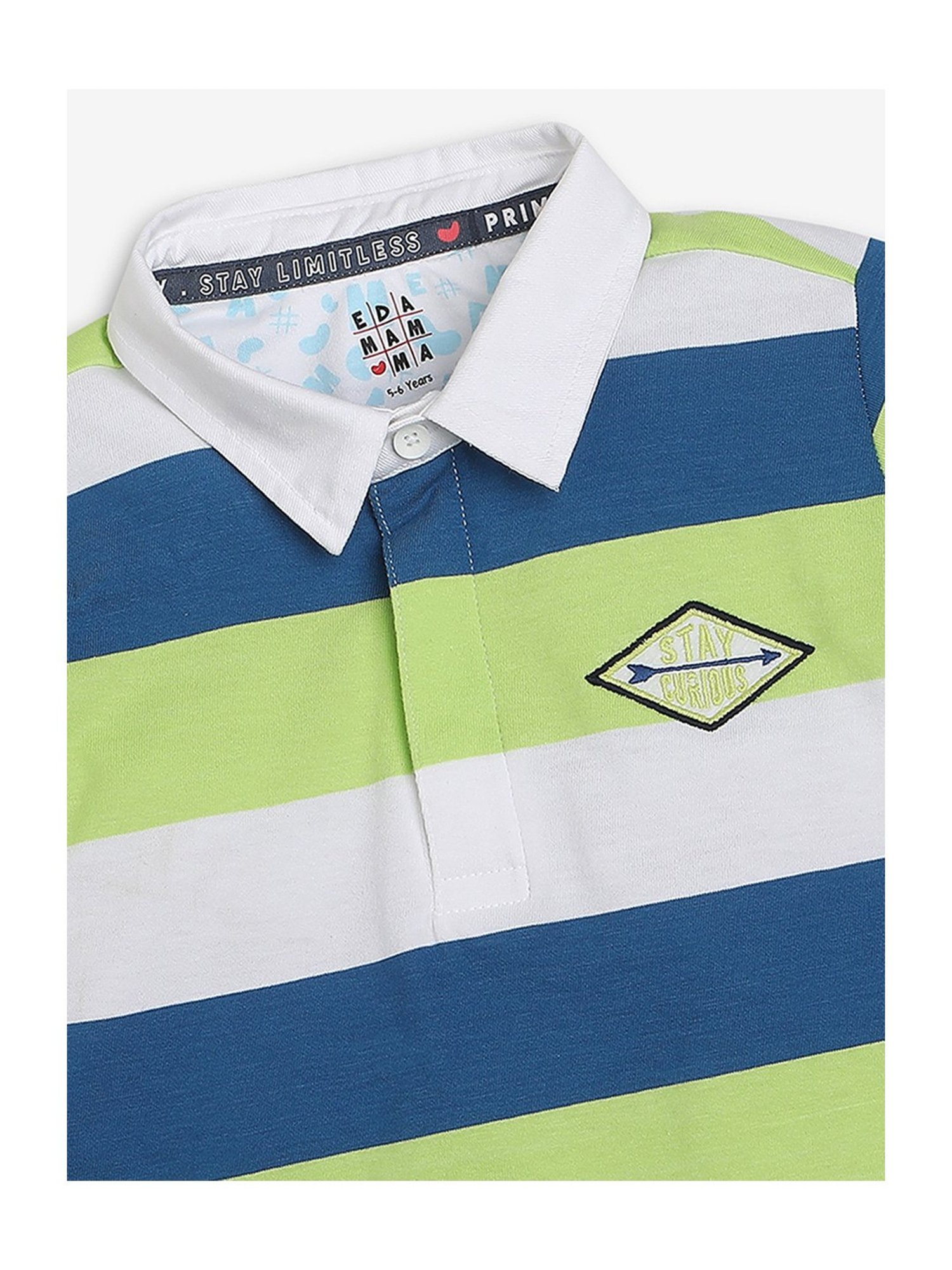 Pantaloons Junior Multicolor Cotton Striped Polo T-Shirt