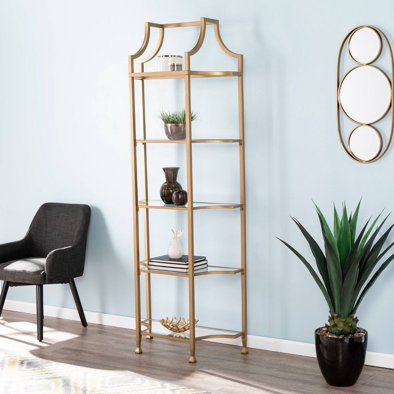 84.5" Pinechi Tall Etagere Gold - Aiden Lane