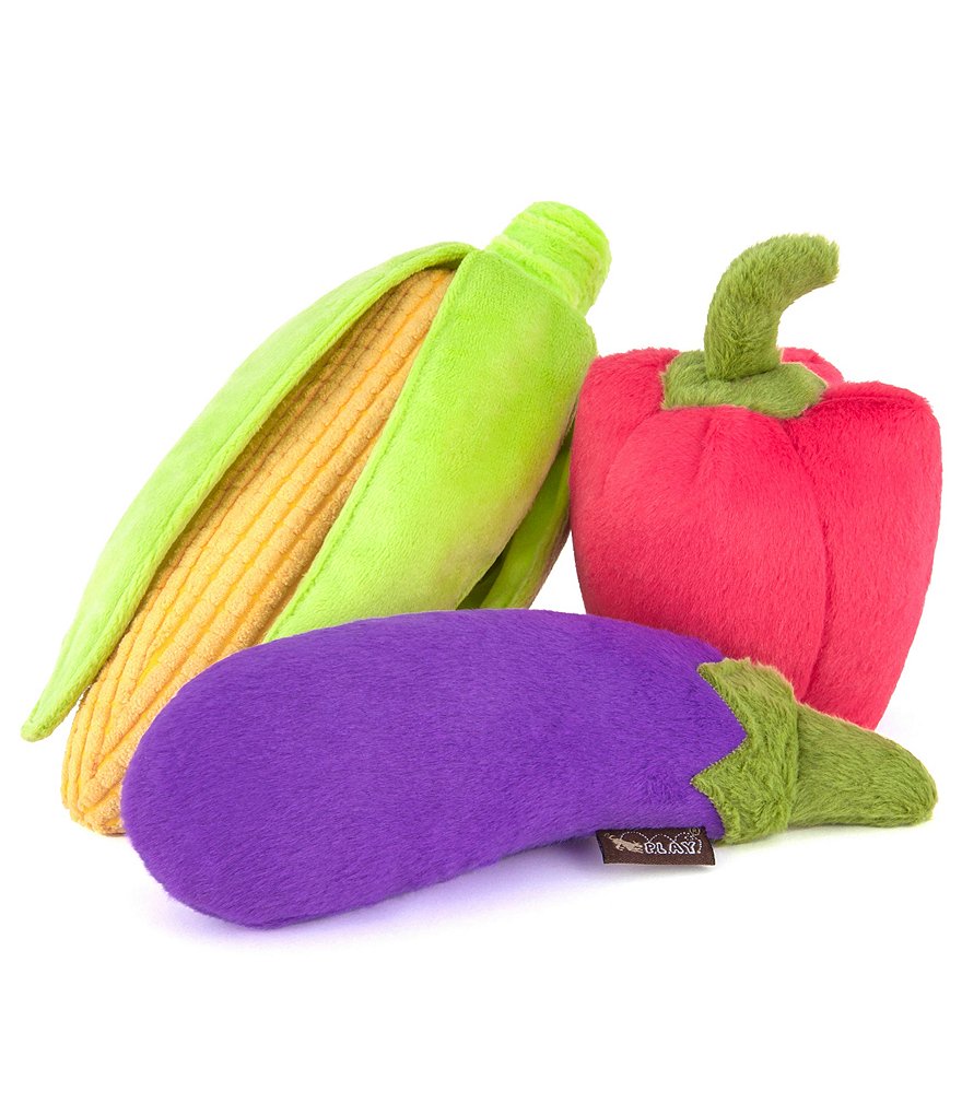 PLAY Pet Lifestyle And You Farm Fresh Set, 3-Piece Plush Dog Toys
