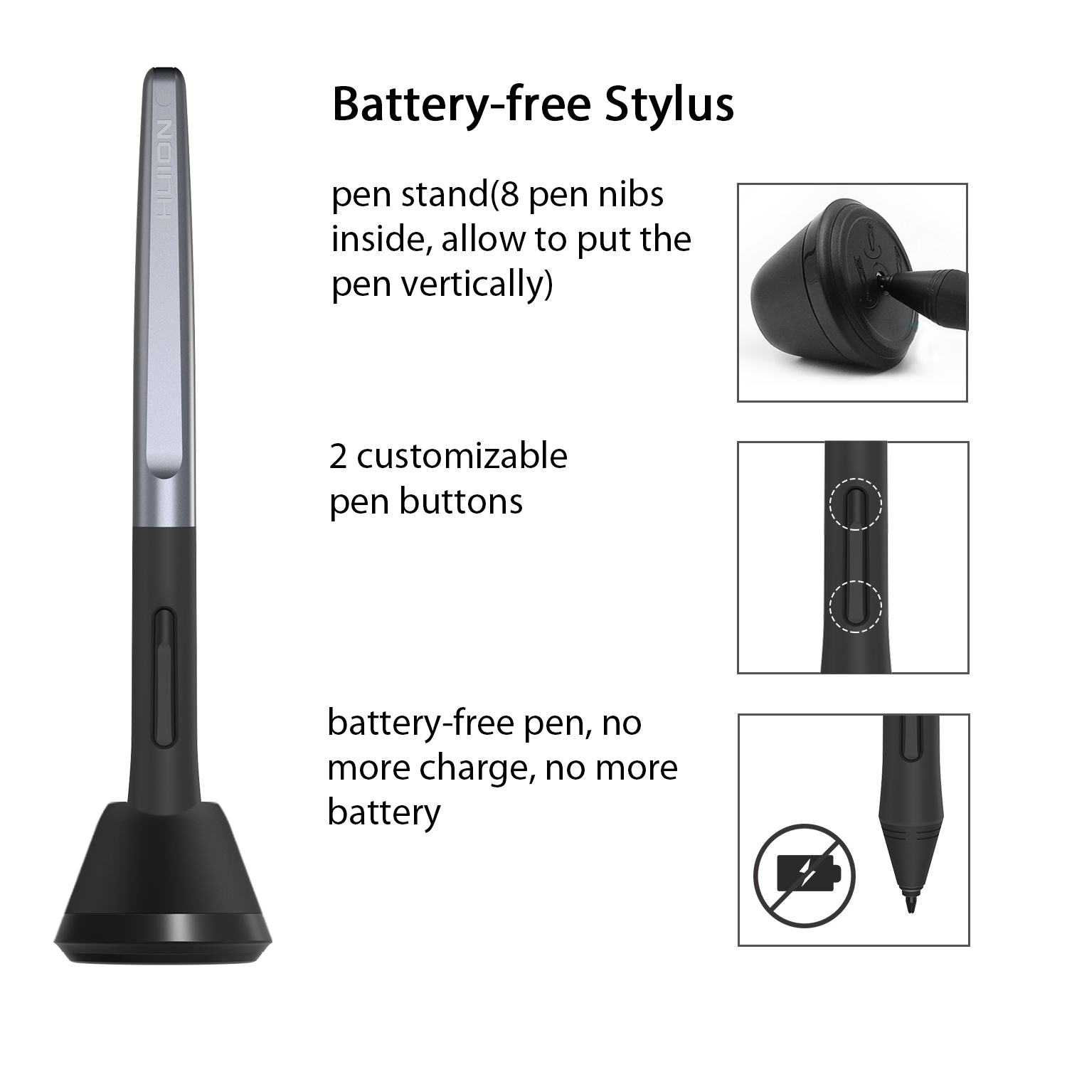 Huion H640P Digital Graphics Drawing Pen Tablet 6.3 x 3.9 Inch with Battery-Free Pen 8192 Pressure Sensitivity and 6 Shortcut Keys