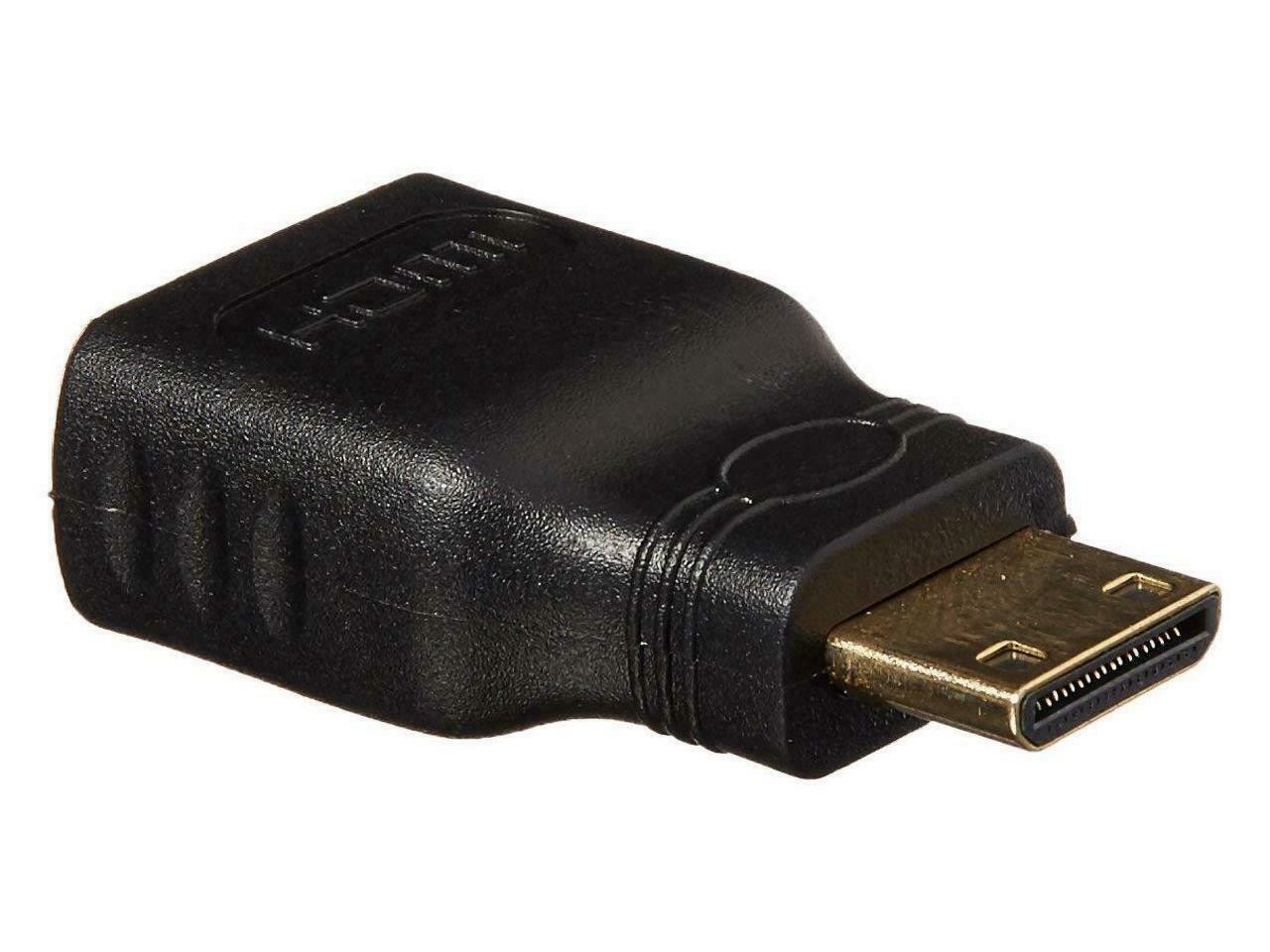 4XEM 4XHDMIFMMINI 4XEM Mini HDMI Male To HDMI A Female Adapter - 1 x HDMI (Mini Type C) Male Digital Audio/Video - 1 x HDMI (Type A) Female Digital Audio/Video - Gold Plated Connector - Black