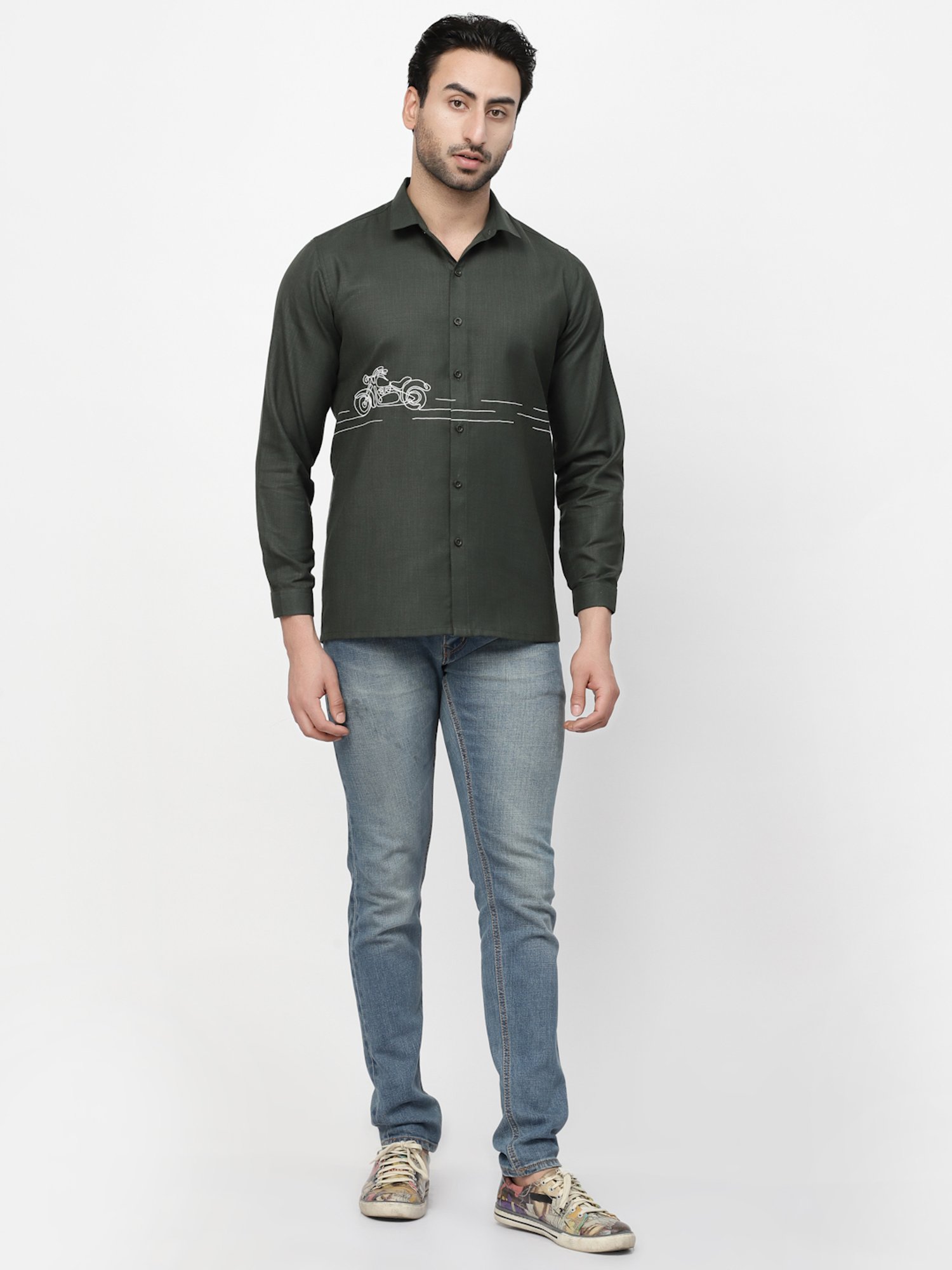 Lela Green Regular Fit Printed Shirt