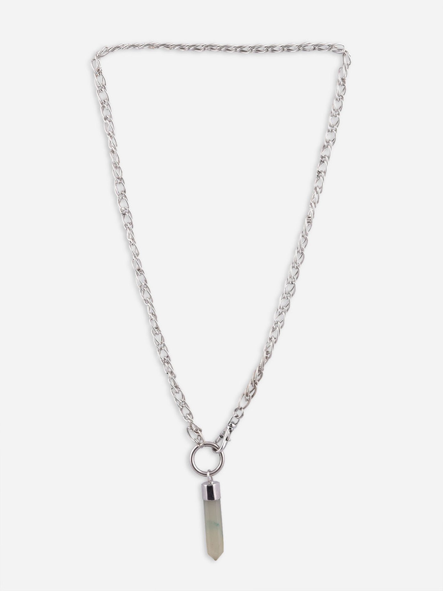 The Bode Code Silver-Plated White Solid Pendant Necklace For Men