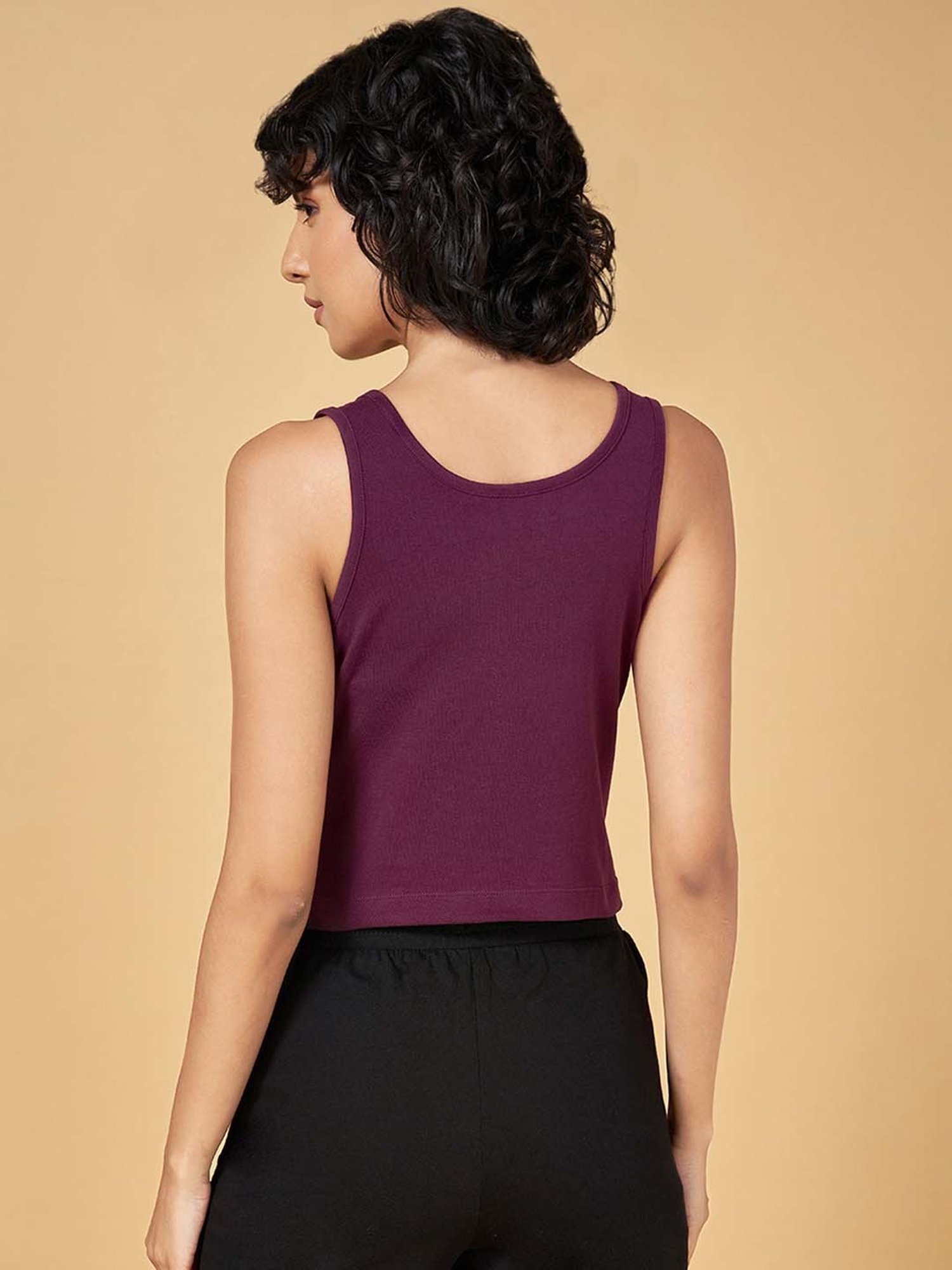 Ajile by Pantaloons Purple Printed Sports Tank Top