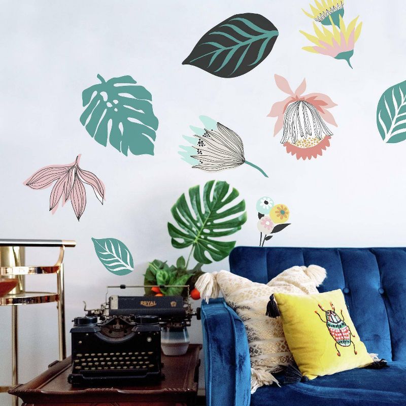 Tropical Leaves Peel and Stick Giant Wall Decal - RoomMates