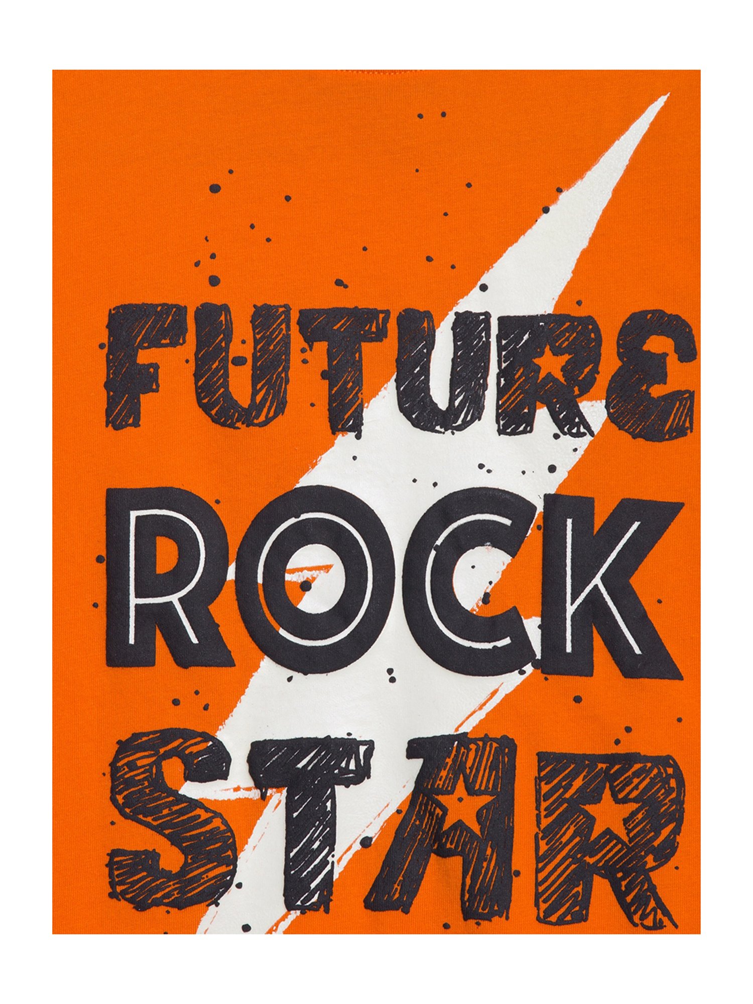 Blue Giraffe Kids Orange Cotton Printed T-Shirt