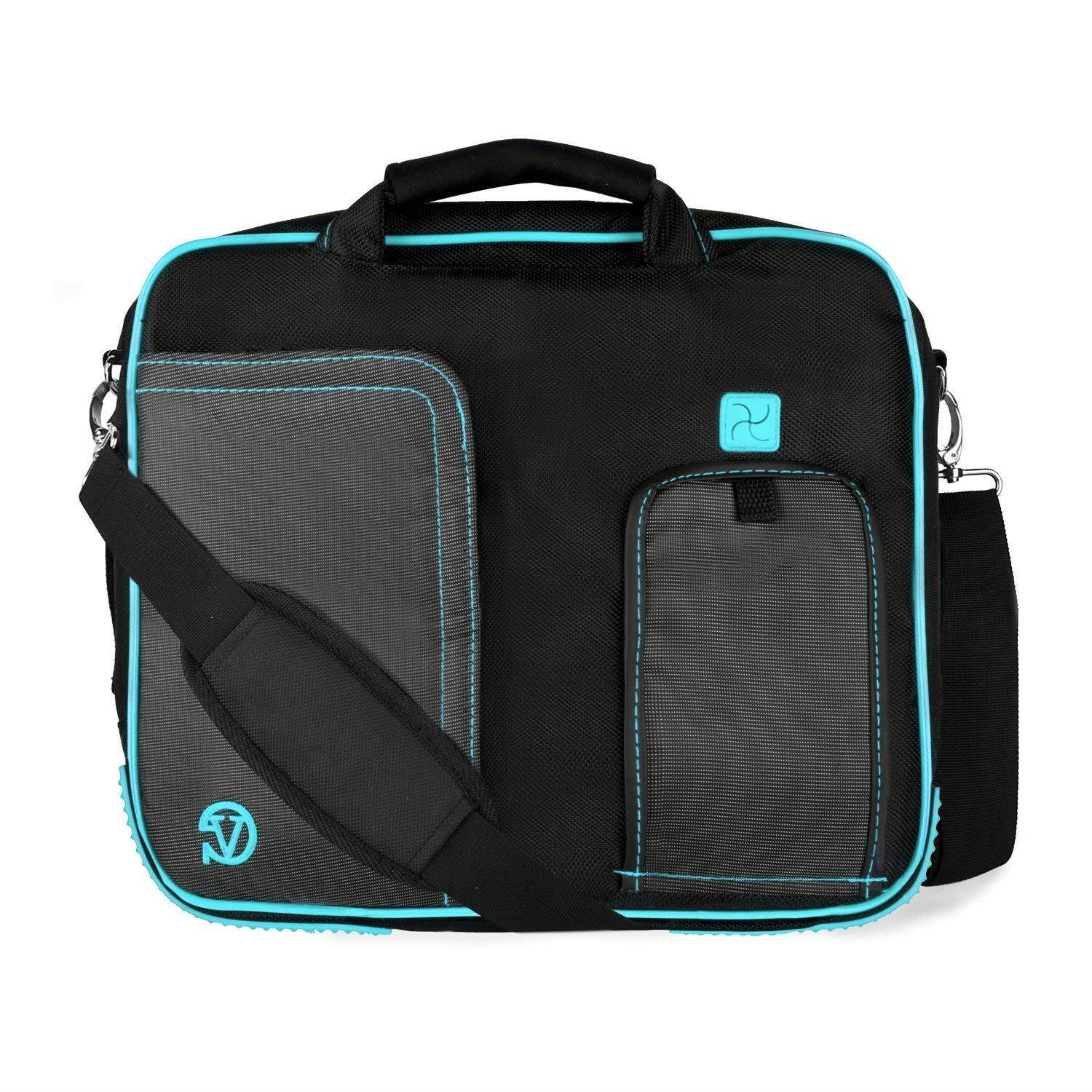 VG Pindar Shoulder Messenger Bag Aqua Blue Trim For HP Pro Slate 8/Pro (408 G1)/Stream 8 + Handsfree Earphones