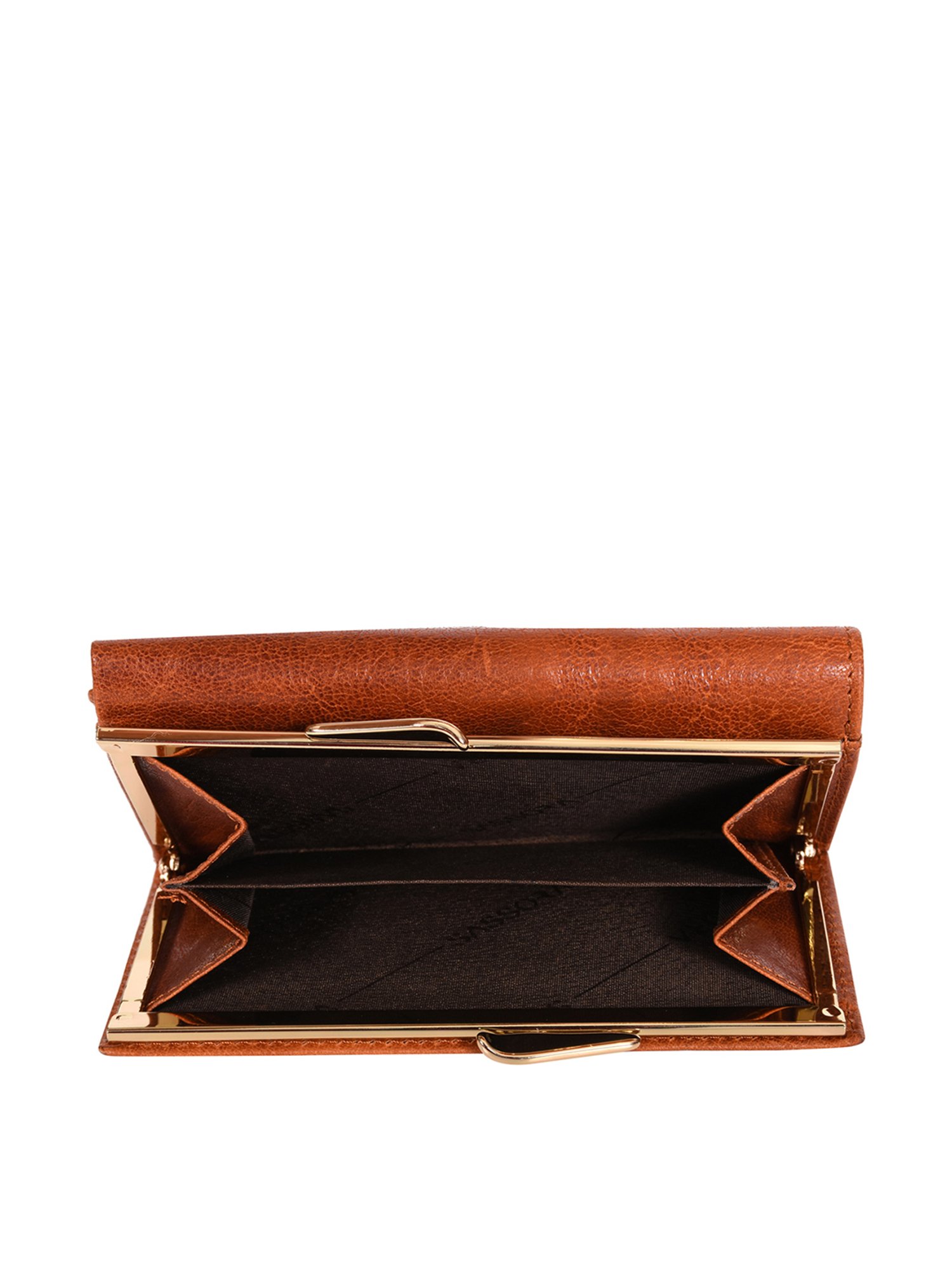 SASSORA Brown Solid Rfid Tri-Fold Wallet for Women