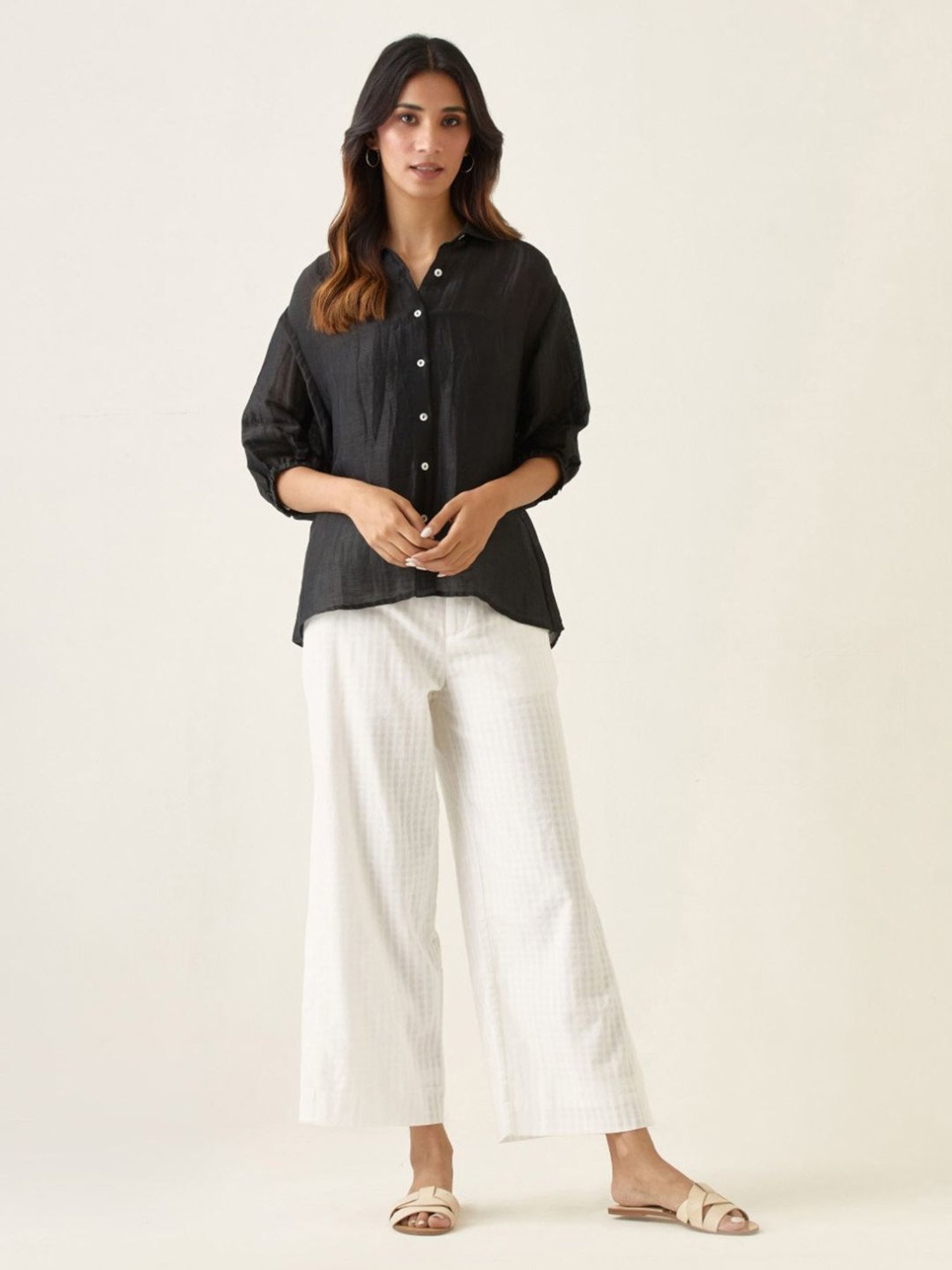 Vinusto White & Black Summer Nostalgia Shirt with Pant