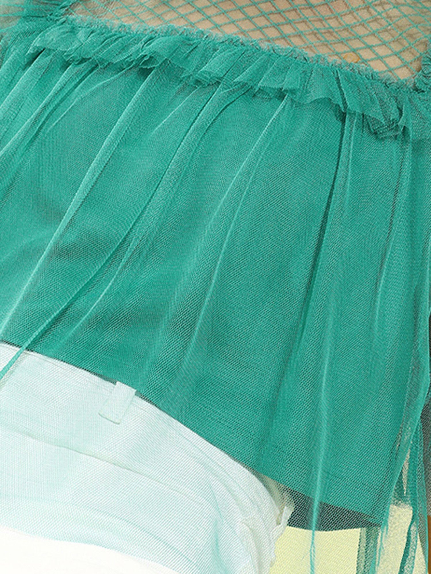 KASSUALLY Green Lace Crop Top