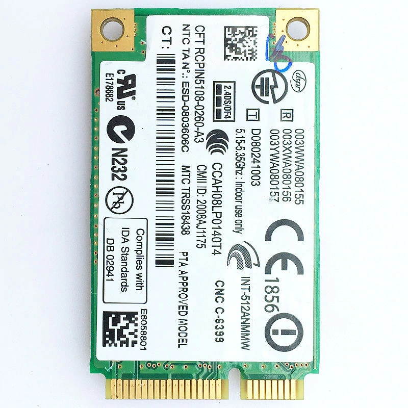 512AN_MMW 5100 AGN Dual Band 300Mbps Wireless WiFi Link Mini PCI-E Card 802.11a/b/g/n Intel sps 506678-001 For HP 6535b 6730b