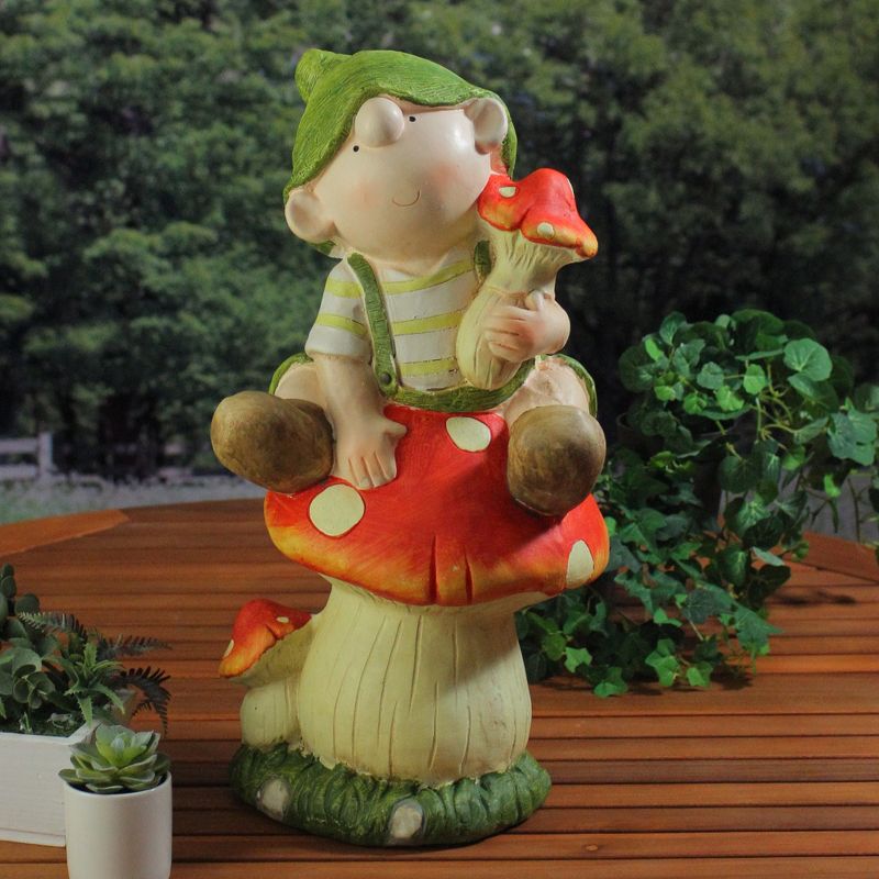 14.5" Polyresin Great Horned Owl on Stump Black - Hi-Line Gift